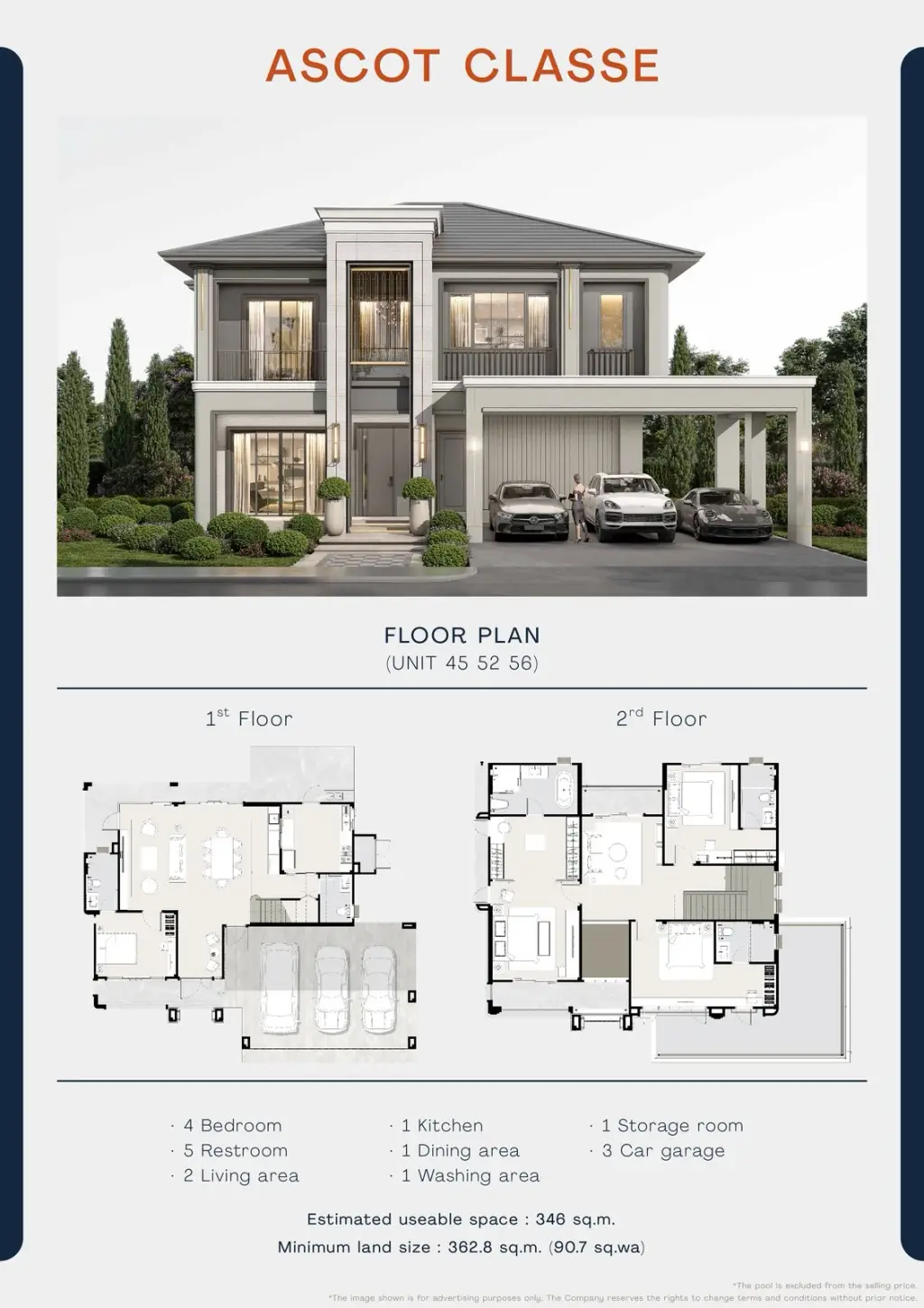4 Bedroom House for Sale at Chieftain, Pattaya, Thailand — 4-bedroom House — floor plan