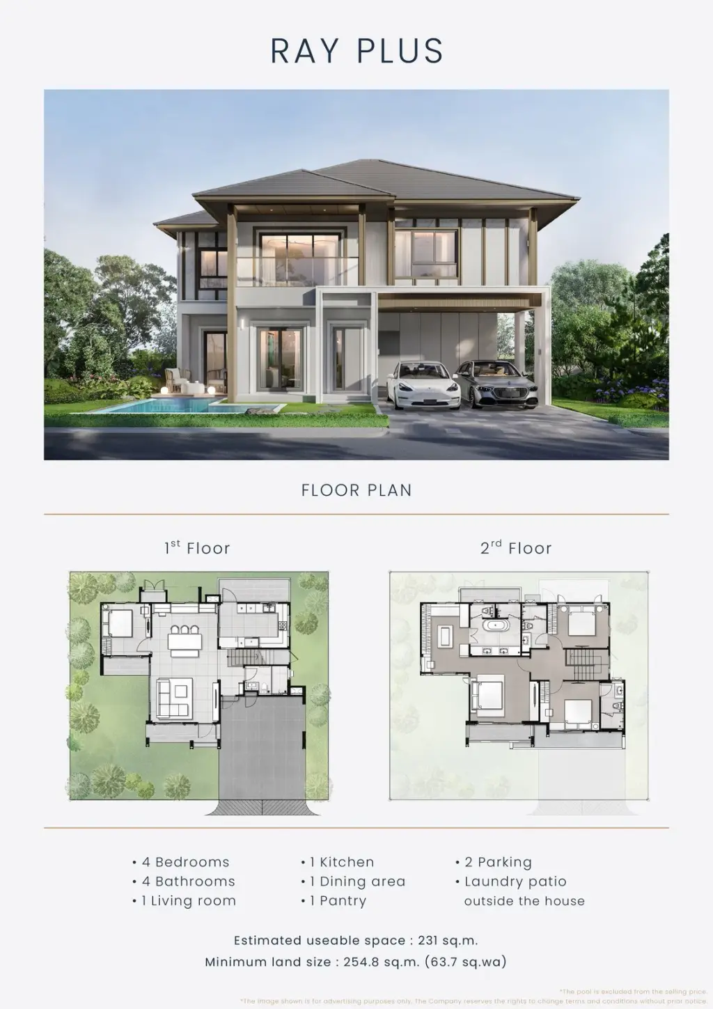 4 Bedroom House for Sale at Horizon By Patta, Pattaya, Thailand — 4-bedroom House — floor plan