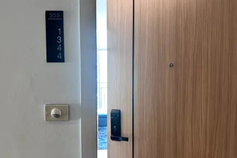 1 Bedroom Condo for Sale at The Twin Tower Jomtien Beach Pattaya unit 1344 entrance door with digital smart lock