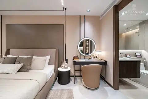 2 Bedroom Condo for Sale at Panora Estuaria open-plan kitchen with breakfast bar and vanity nook