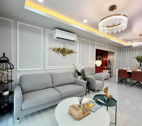 4 Bedroom House for Sale at Baan Pruksa Nara Chaiyapruek open-plan living and dining area with modern lighting
