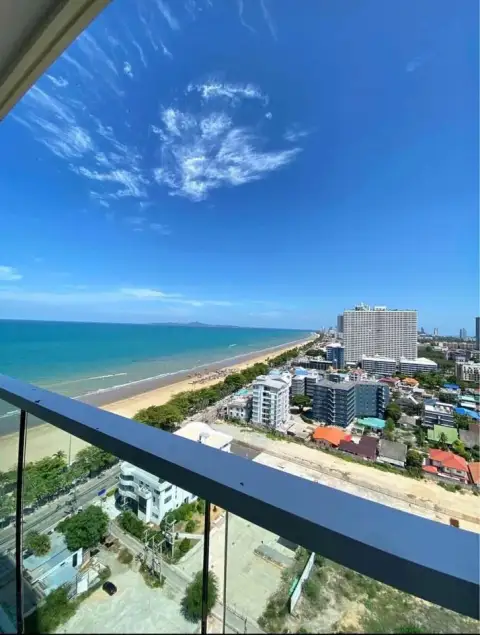 1 Bedroom Condo for Sale at Cetus Beachfront panoramic balcony view of beach and coastline