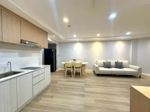 2 Bedroom Condo for Rent at Kieng Talay kitchen counter with sink and view toward dining and living area