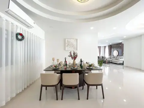 4 Bedroom House for Sale & Rent in Mabprachan formal dining area with table setting and ceiling design