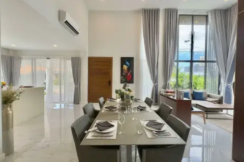 3 Bedroom House for Sale in Thamber Private Pool Villa modern kitchen and dining area