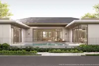 3 Bedroom House for Sale at Patta Riverine rear exterior with private swimming pool and open glass sliding doors