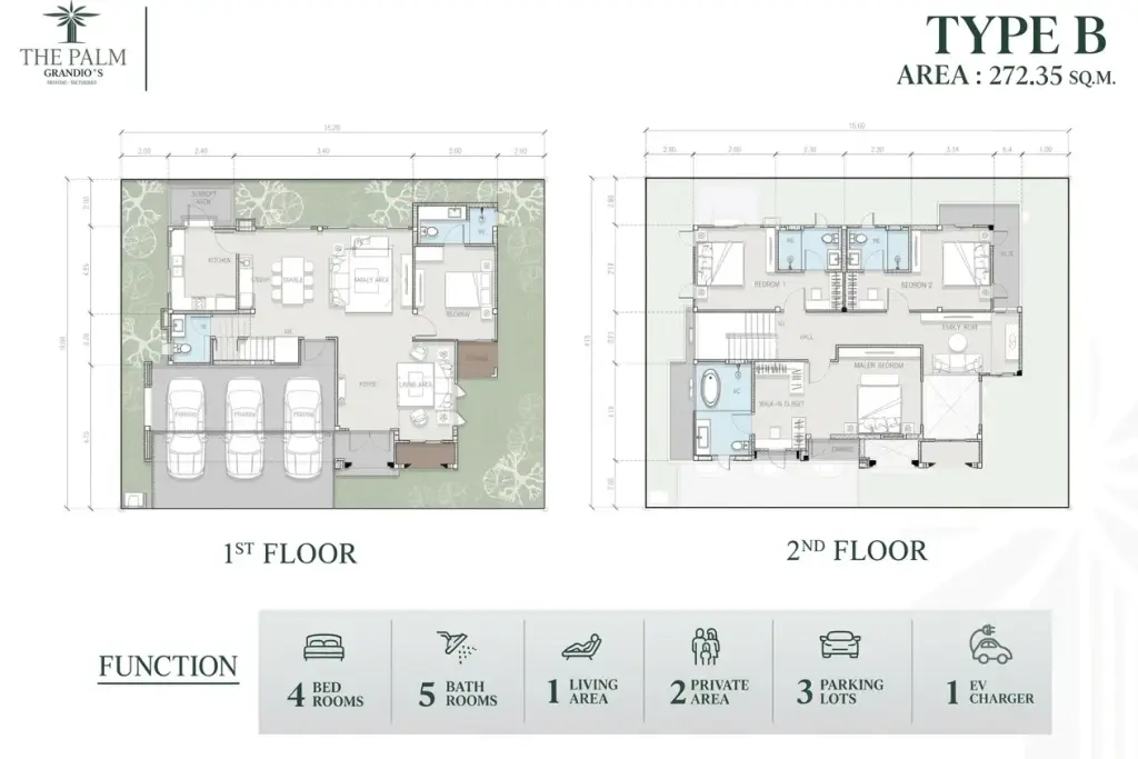 4 Bedroom House for Sale in The Palm Grandio's exterior view with garden