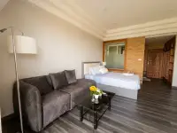 Studio Condo for Sale at Jomtien Condotel & Village open-plan living area with bed, sofa, and dining table