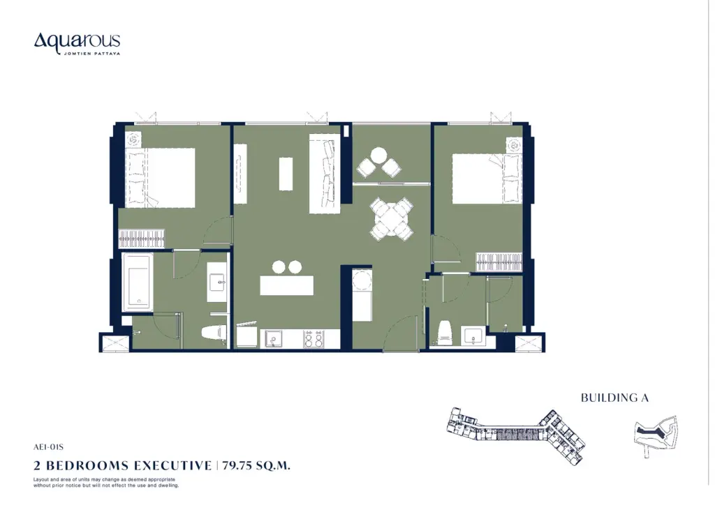 2 Bedroom Condo for Sale at Aquarous Jomtien Pattaya walk-in glass shower with marble tile bathroom