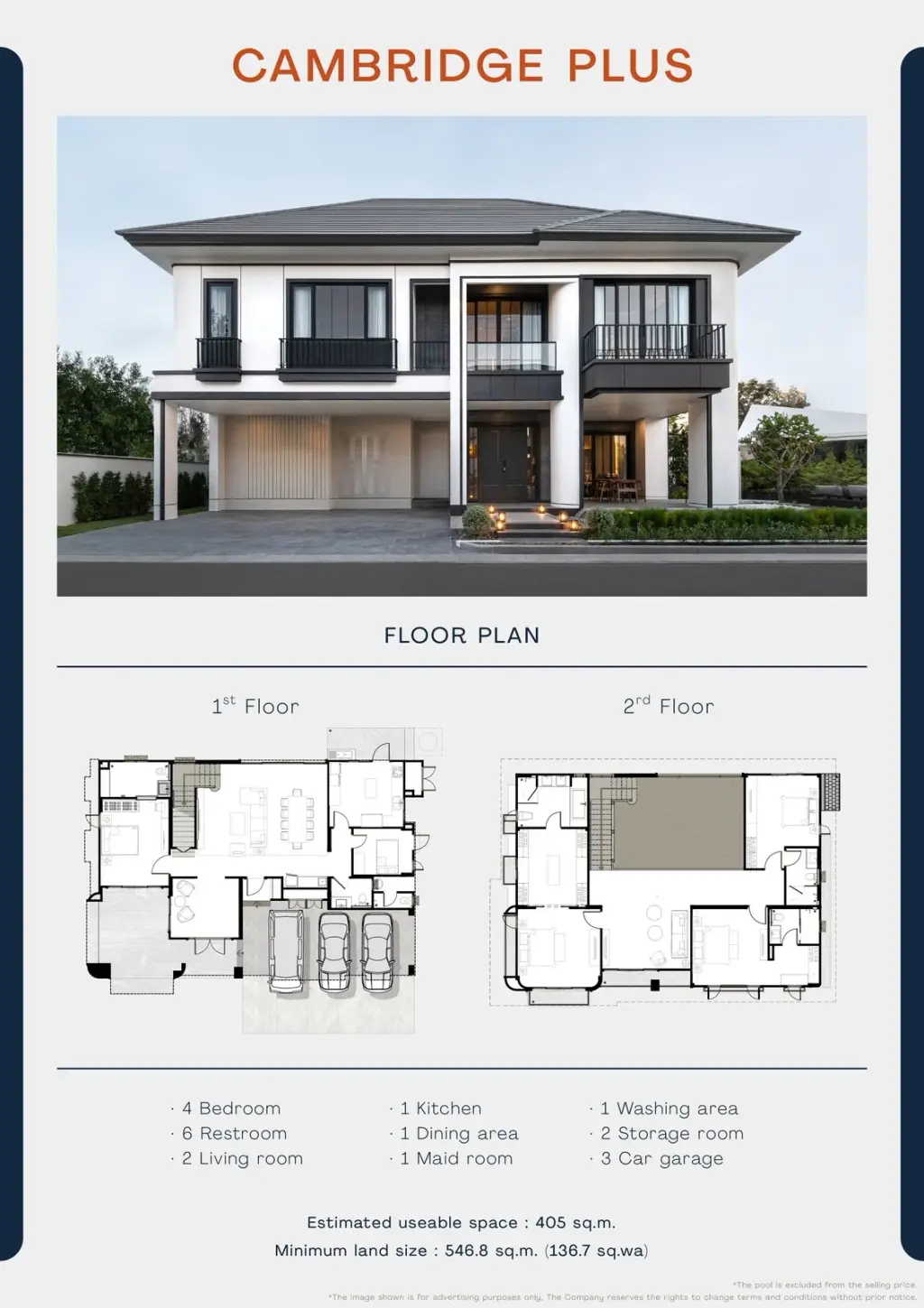 4 Bedroom House for Sale at Chieftain, Pattaya, Thailand — 4-bedroom House — floor plan
