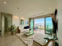 2 Bedroom Condo for Sale at Riviera Monaco bedroom with floor-to-ceiling windows overlooking the sea