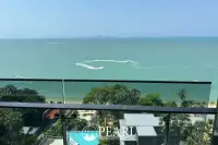 1 Bedroom Condo for Rent in Arom Wongamat kitchen with built-in appliances and island
