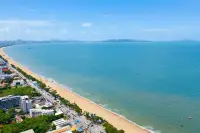 1 Bedroom Condo for Rent at Copacabana Beach Jomtien aerial view of Jomtien beach coastline and sea