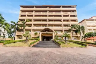 View Talay Residence 1&2 grand entrance with wide staircase, arched lobby canopy, and manicured landscaping
