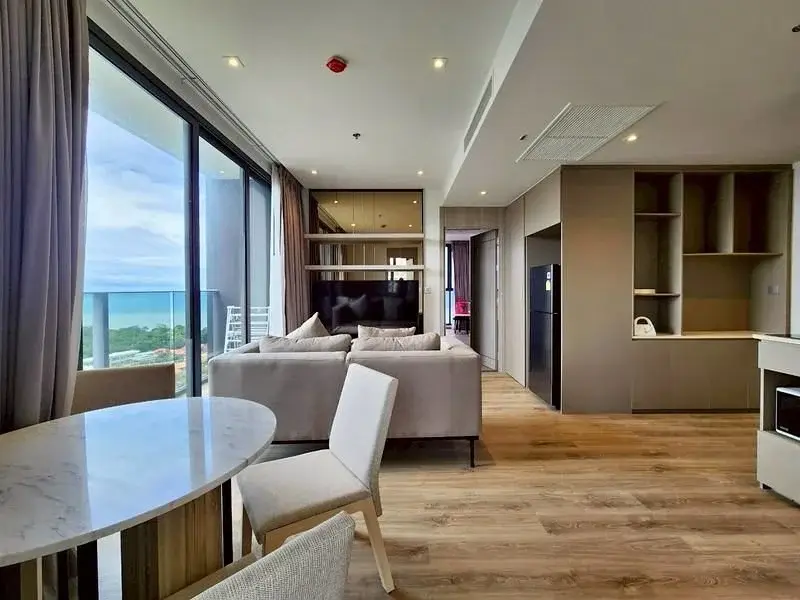 2 Bedroom Condo for Sale at Andromeda Condominium living and dining area with sea view balcony and open kitchen