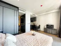 Studio Condo for Rent at Andromeda Condominium open-plan layout showing bed, kitchen, and living area