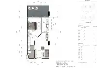 1 Bedroom Condo for Sale at Avenue Boutique Pattaya detailed 1-bedroom floor plan with balcony and layout dimensions