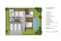 3 Bedroom House for Sale at Spectra Residence 1st floor plan showing kitchen dining living pool and 3-car parking 350 sqm