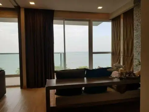 2 Bedroom Condo for Sale at Cetus Beachfront balcony seating with panoramic sea view