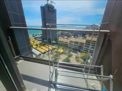 1 Bedroom Condo for Rent at Copacabana Beach Jomtien balcony view of sea and city skyline