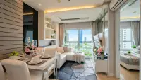 1 Bedroom Condo for Sale at La Santir open-plan living and dining area with balcony city view