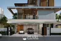 5 Bedroom House for Sale in The Ozone Wealth Jomtien Pool Villa Pattaya master bedroom with en-suite bathroom