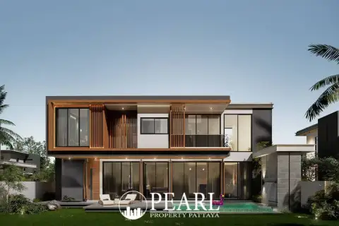 5 Bedroom House for Sale in The Ozone Wealth Jomtien Pool Villa Pattaya modern kitchen with island