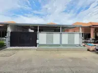 2 Bedroom House for Rent in Pong exterior front view with black gate and perimeter wall under blue sky