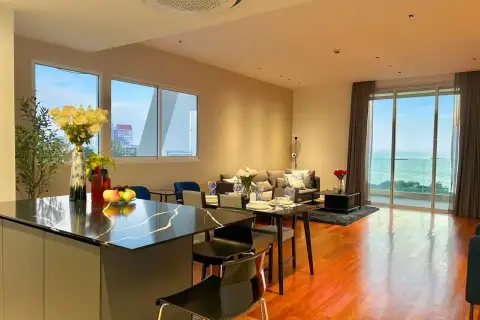 1 Bedroom Condo for Sale in The Cove Pattaya living room with modern furniture