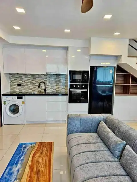 2 Bedroom Condo for Rent at Laguna Beach Resort 2 modern kitchen with built-in oven, fridge, and washing machine