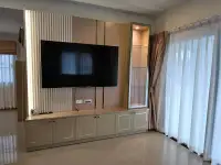 4 Bedroom House for Rent at Life in the Garden Rongpo - Motorway living room entertainment unit with mounted flat-screen TV