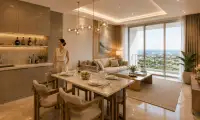 2 Bedroom Condo for Sale at Love It Wongamat Beach bedroom with floor-to-ceiling windows, sea view balcony and en-suite bathroom