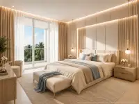 Studio Condo for Sale at Love It Wongamat Beach studio room with floor-to-ceiling windows, sea view balcony, and ensuite bathroom