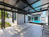3 Bedroom House for Sale in Mabprachan covered patio area with tiled flooring and pool view