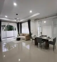 3 Bedroom House for Sale in Mabprachan open-plan living and dining area with glossy tile flooring
