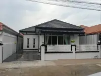 3 Bedroom House for Sale in Mabprachan single-story home exterior with tiled roof and white fence