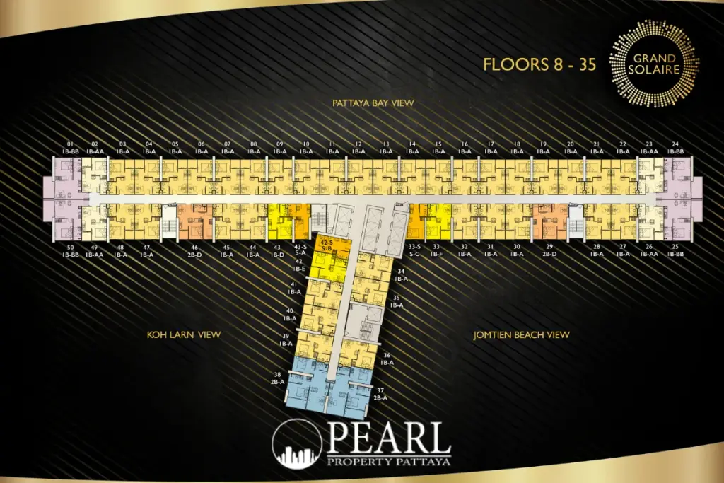 2 Bedroom Condo for Sale in Grand Solaire Pattaya spacious living room with modern furniture