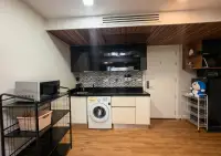 2 Bedroom Condo for Sale at Dusit Grand Park 1 kitchenette with washing machine and black countertop