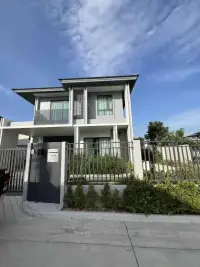 3 Bedroom House for Rent at Patta Element two-story modern exterior with gated entrance and front garden