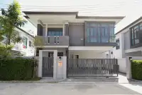 3 Bedroom House for Rent at Patta Prime modern two-story home exterior with sliding gate and driveway