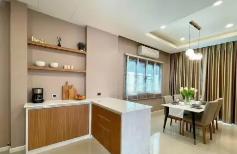 3 Bedroom House for Rent at Patta Ville open kitchen counter and adjoining dining area