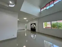 3 Bedroom House for Sale in Pattaya, open-plan living area with high ceiling and tiled flooring