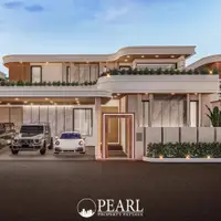 5 Bedroom House for Sale at Charin Pattaya twilight view of villa facade with parked luxury cars in driveway