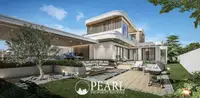 5 Bedroom House for Sale at Charin Pattaya rear garden terrace with outdoor lounge, BBQ area and lawn