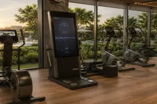 Level Pratumnak fitness center with InBody body composition scanner, cardio machines and floor-to-ceiling garden views