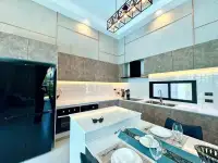 3 Bedroom House for Sale & Rent in Mabprachan modern kitchen with marble island and built-in oven