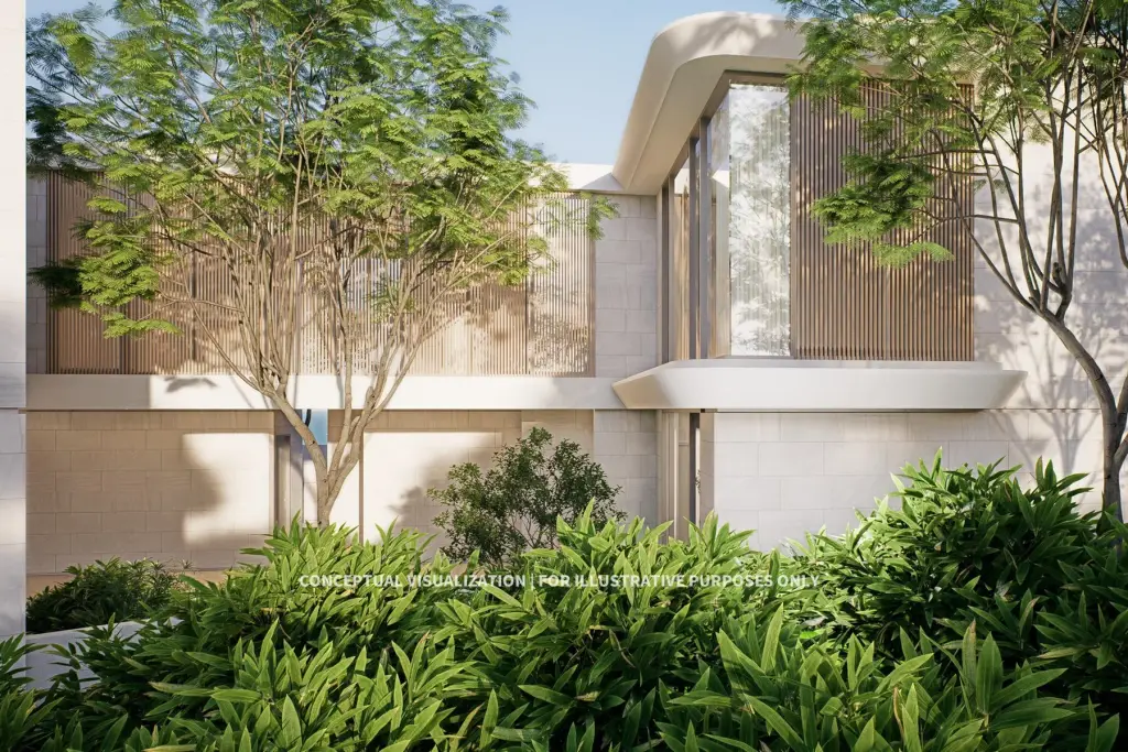 3 Bedroom House for Sale at Soondri Wongamat modern facade with timber slat screens and lush landscaping