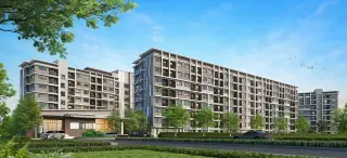 G Condo Sriracha exterior view of multiple mid-rise residential buildings with landscaped grounds