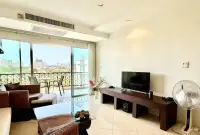 2 Bedroom Condo for Sale at The Residence Jomtien living room with balcony access and city view