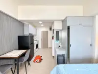 Studio Condo for Rent at Thian Tong Condotel open-plan layout showing kitchen, wardrobe, vanity, and bed area